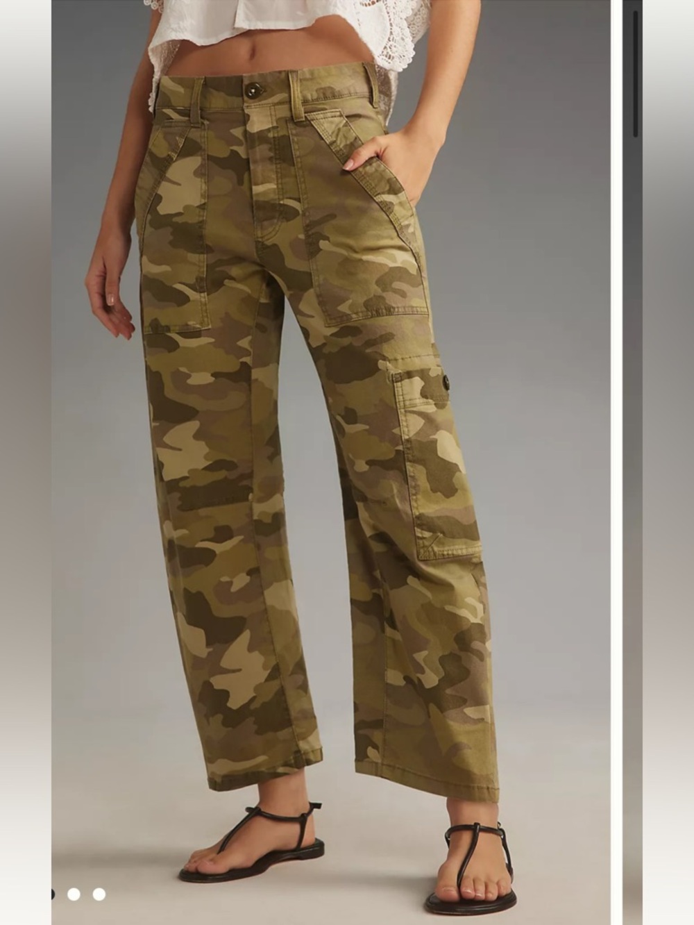 The Millie Low-Slung Barrel Pants by Pilcro: Printed Edition (B0107)